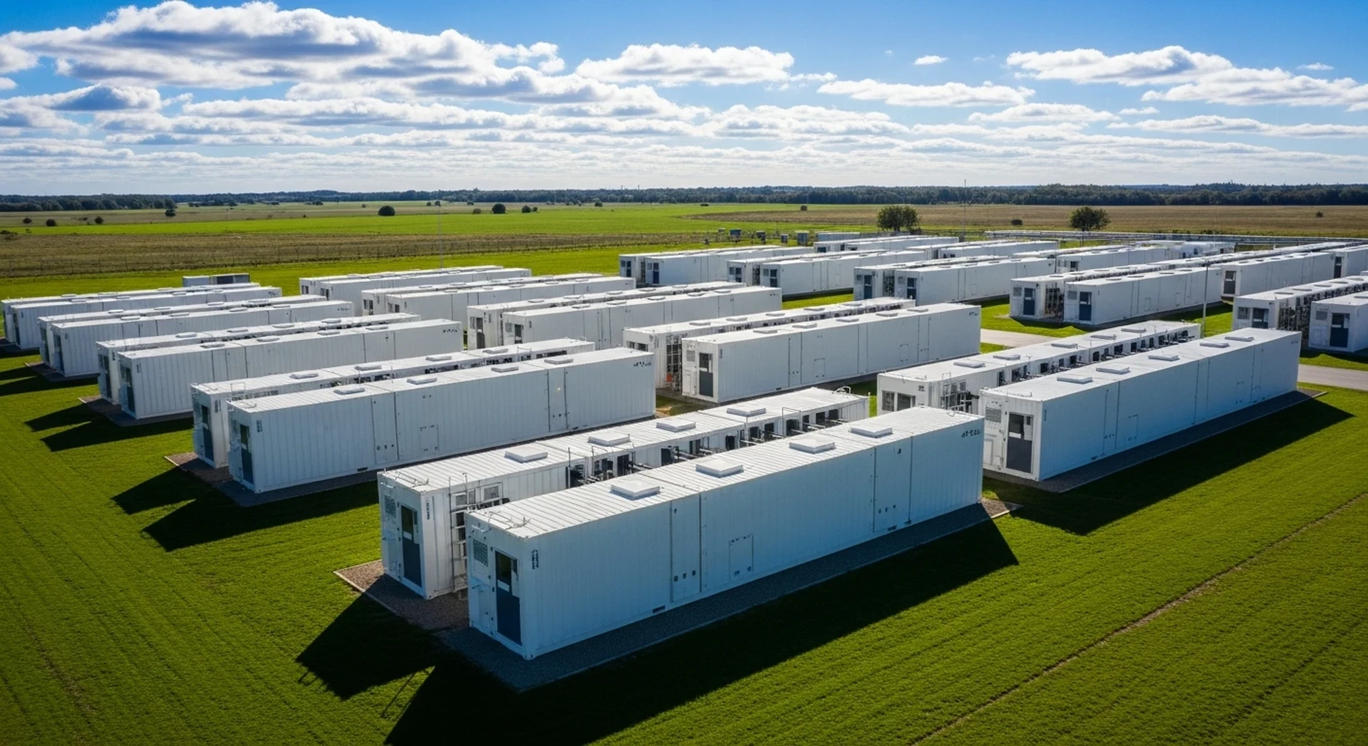 系統用蓄電池施設の俯瞰写真